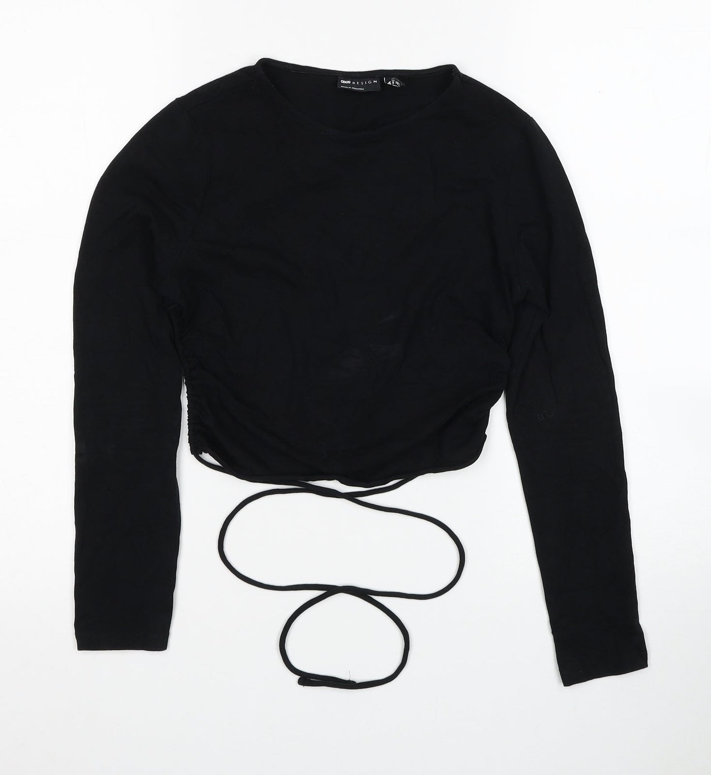 Womens UK Size 8 ASOS Black Cropped Blouse