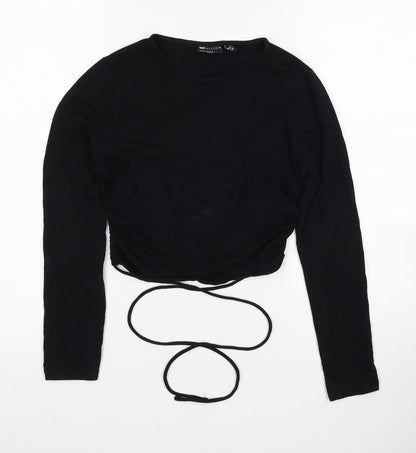 Womens UK Size 8 ASOS Black Cropped Blouse