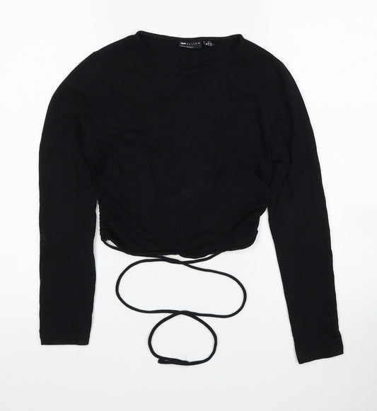 Womens UK Size 8 ASOS Black Cropped Blouse