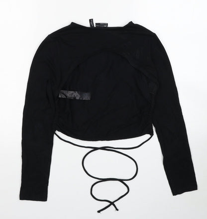 Womens UK Size 8 ASOS Black Cropped Blouse