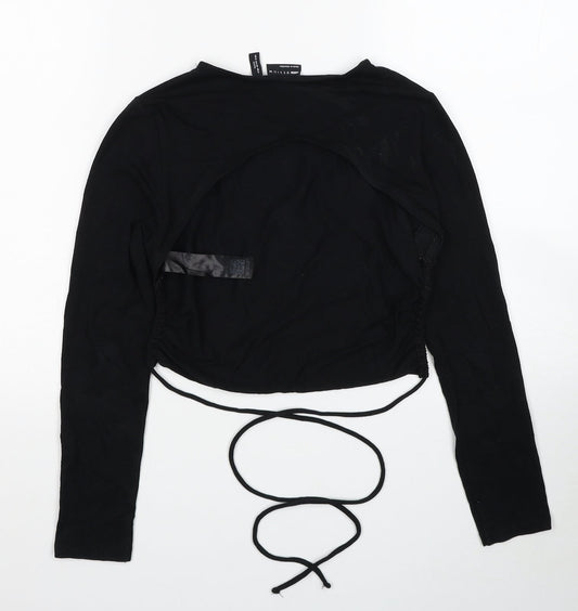 Womens UK Size 8 ASOS Black Cropped Blouse
