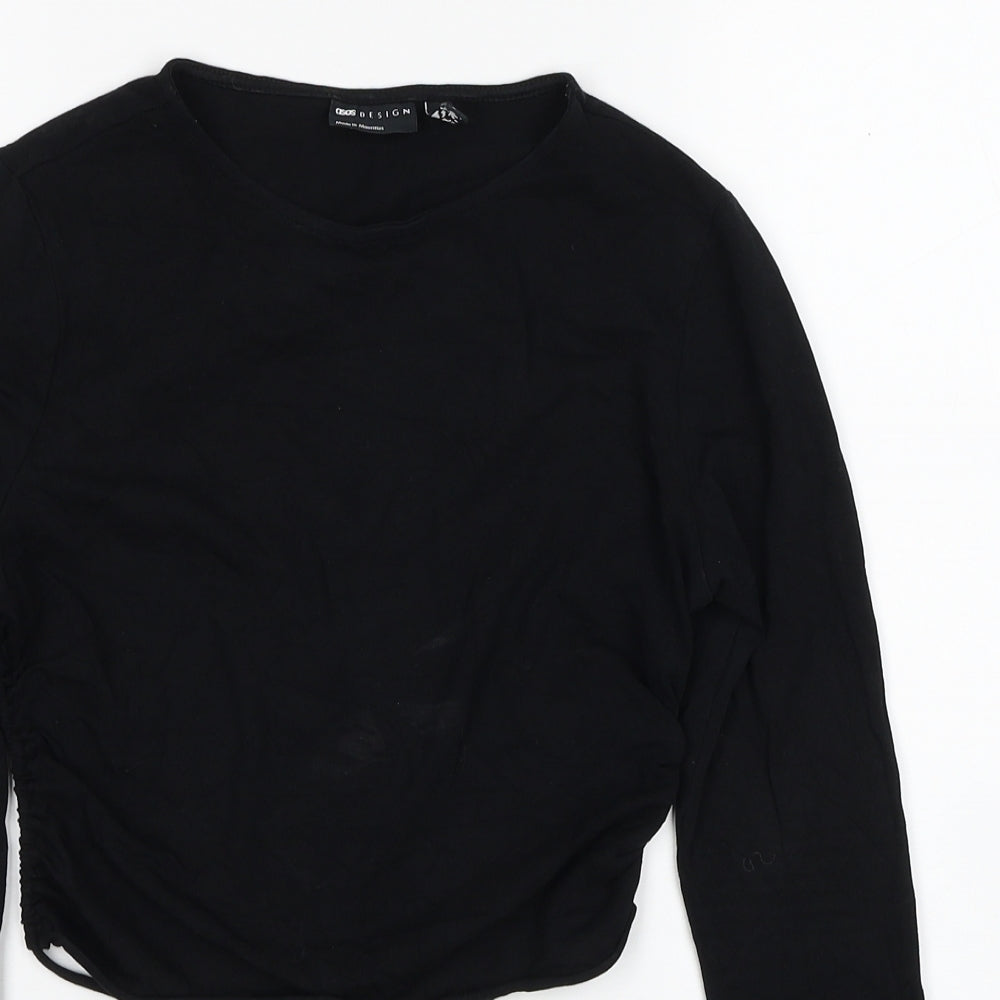 Womens UK Size 8 ASOS Black Cropped Blouse