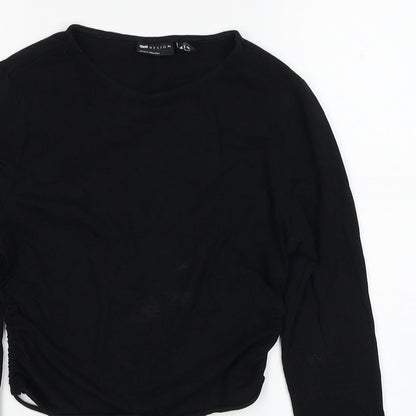Womens UK Size 8 ASOS Black Cropped Blouse