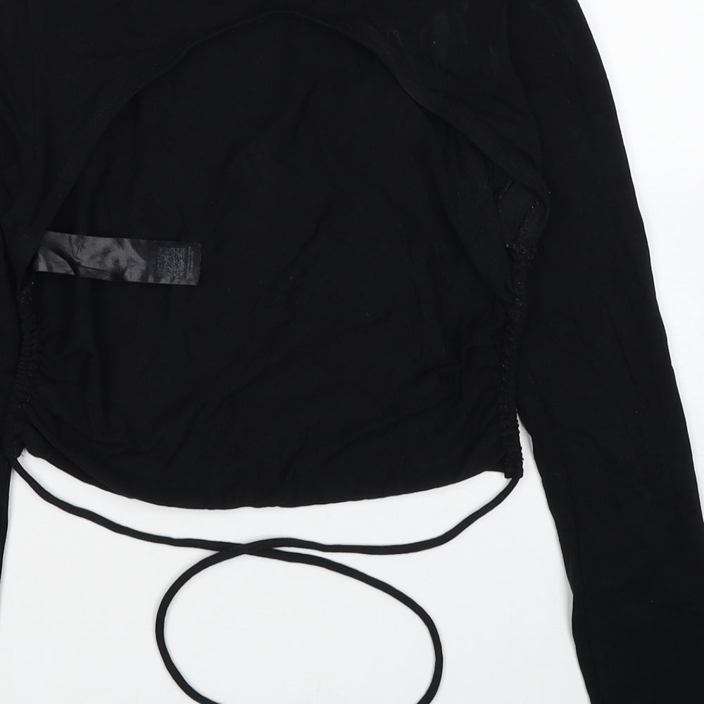 Womens UK Size 8 ASOS Black Cropped Blouse
