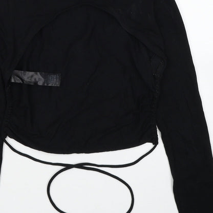 Womens UK Size 8 ASOS Black Cropped Blouse