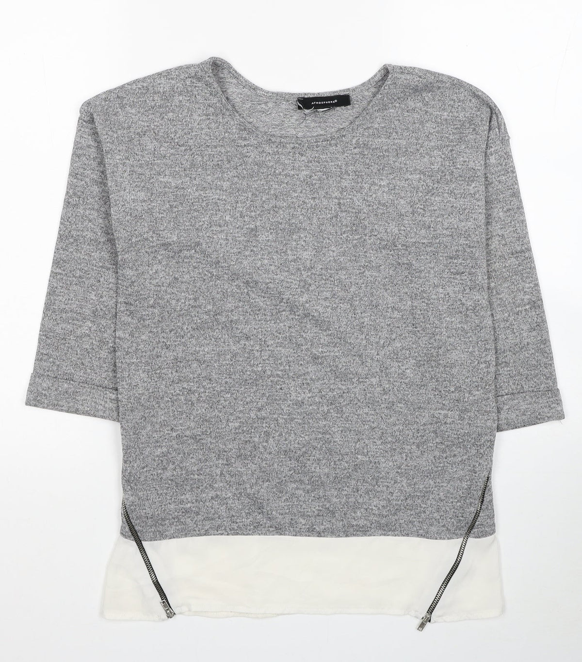Womens UK Size 6 Atmosphere Grey Jersey Blouse