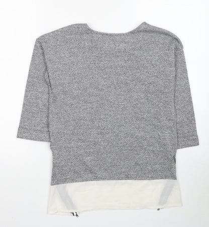 Womens UK Size 6 Atmosphere Grey Jersey Blouse