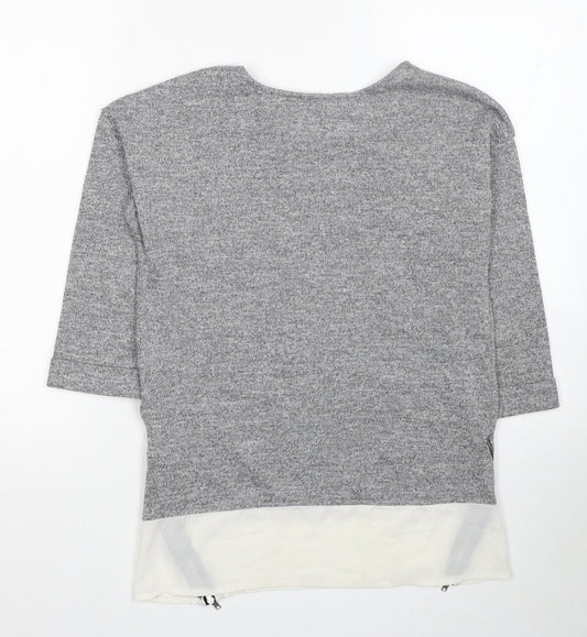 Womens UK Size 6 Atmosphere Grey Jersey Blouse