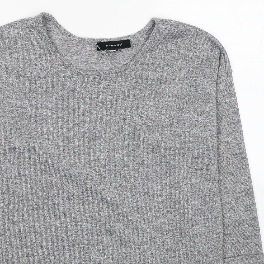 Womens UK Size 6 Atmosphere Grey Jersey Blouse
