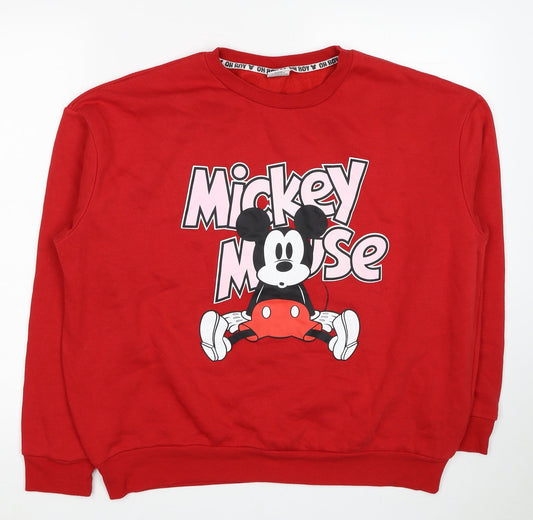 Womens UK Size 14 Disney Red Pullover Sweatshirt