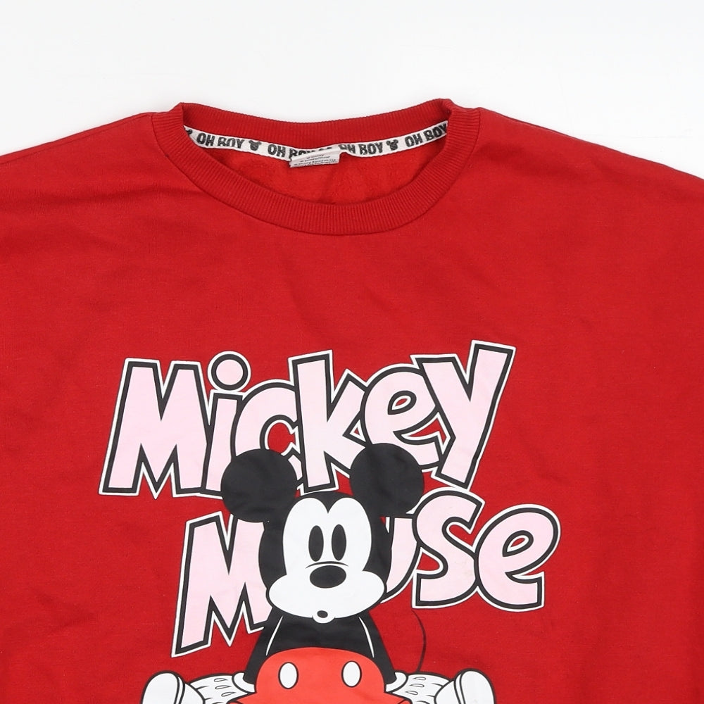 Womens UK Size 14 Disney Red Pullover Sweatshirt