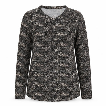 Skopes Womens Brown Geometric Viscose Basic T-Shirt Size 10 Round Neck