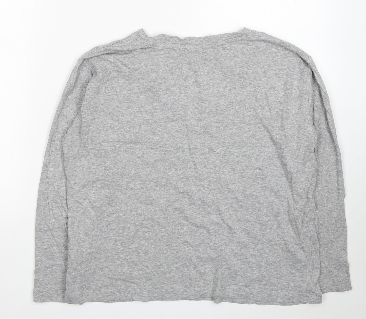 Missguided Womens Grey Cotton Basic T-Shirt Size 10 V-Neck