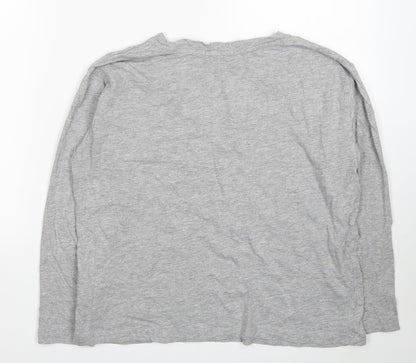 Missguided Womens Grey Cotton Basic T-Shirt Size 10 V-Neck