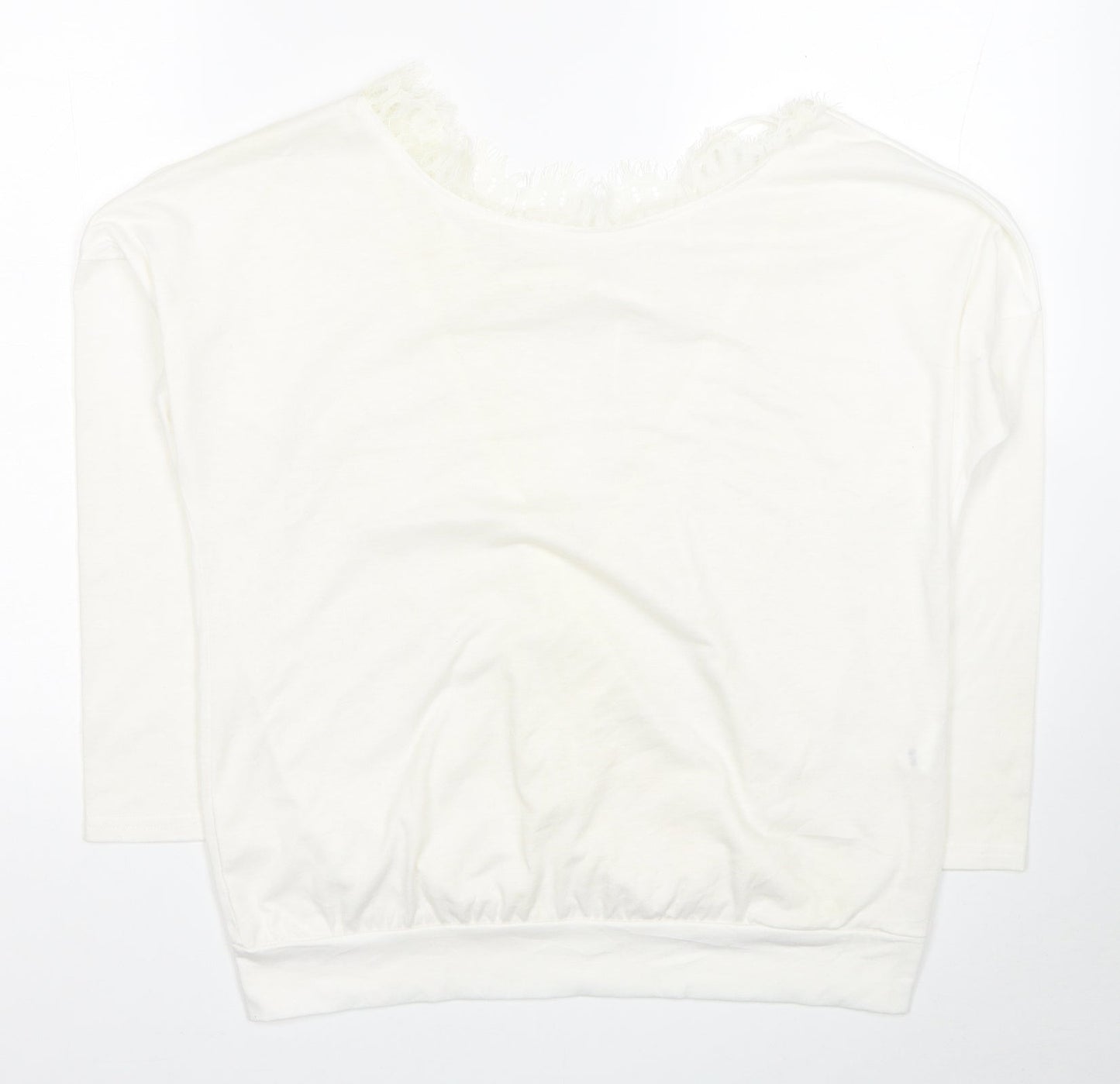 Womens UK Size M Preworn White Basic Blouse