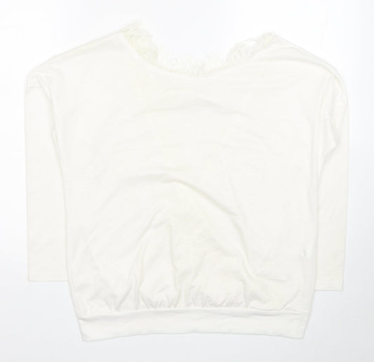 Womens UK Size M Preworn White Basic Blouse