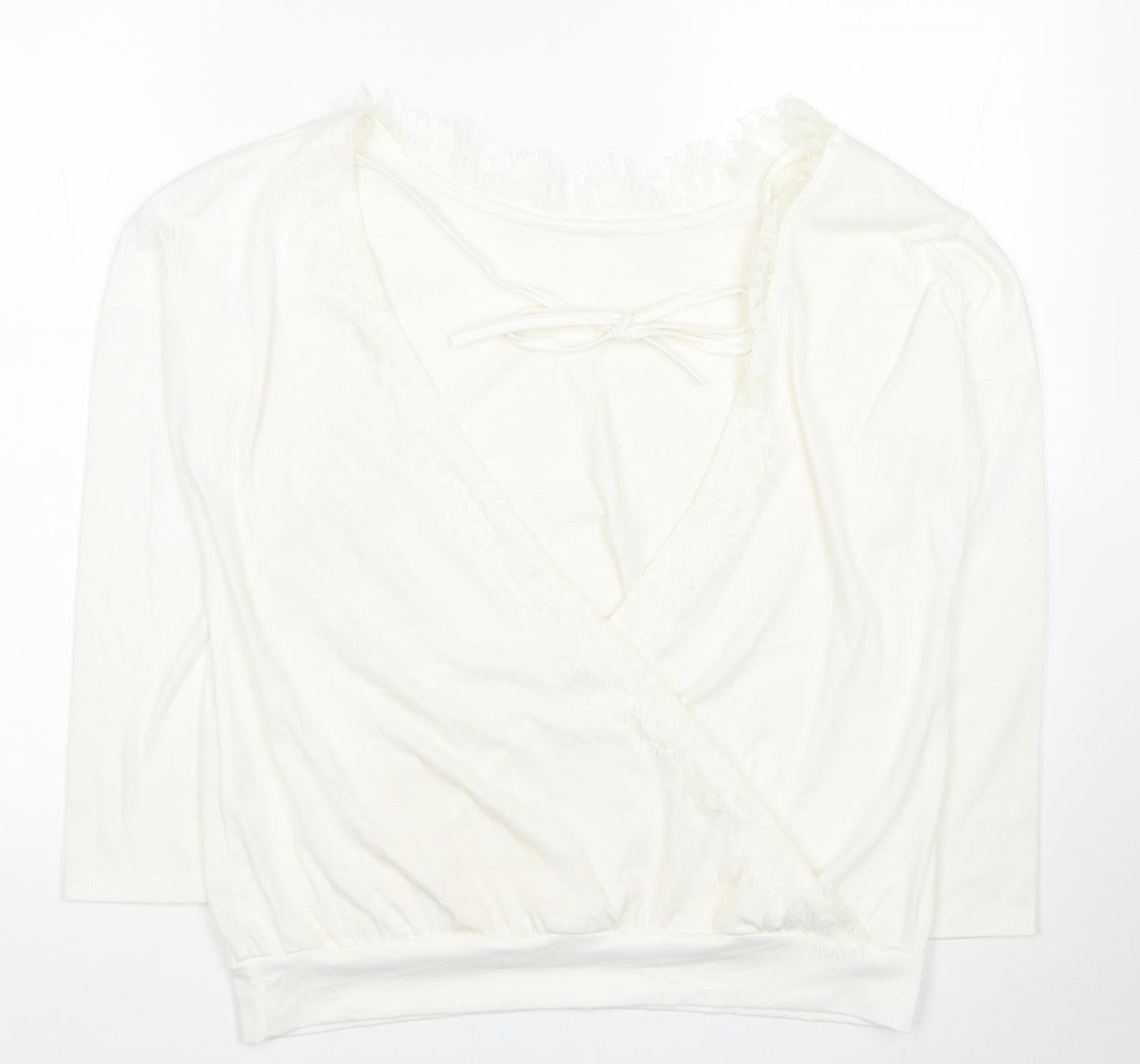 Womens UK Size M Preworn White Basic Blouse
