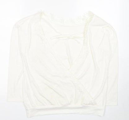 Womens UK Size M Preworn White Basic Blouse