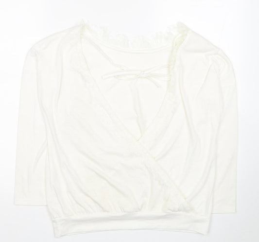 Womens UK Size M Preworn White Basic Blouse
