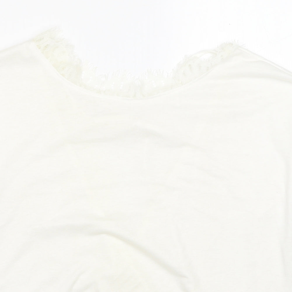Womens UK Size M Preworn White Basic Blouse