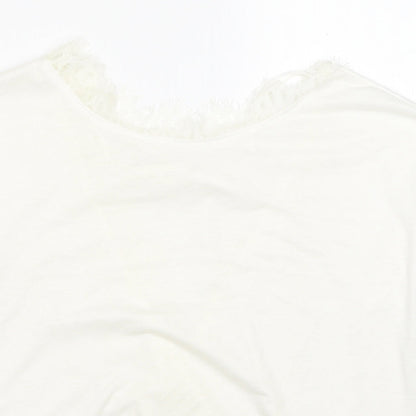 Womens UK Size M Preworn White Basic Blouse