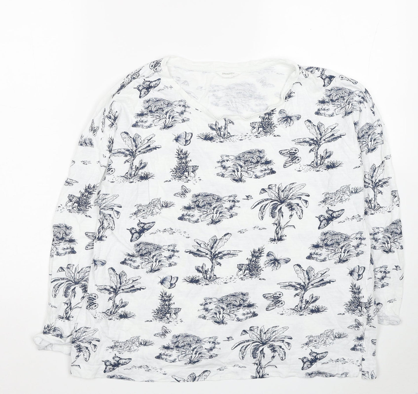 Womens UK Size L Springfield White Basic T-Shirt