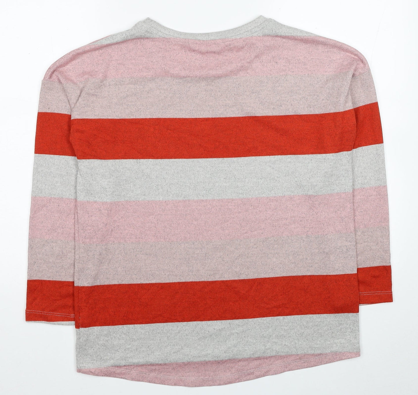 TU Womens Multicoloured Scoop Neck Striped Polyester Pullover Jumper Size 12