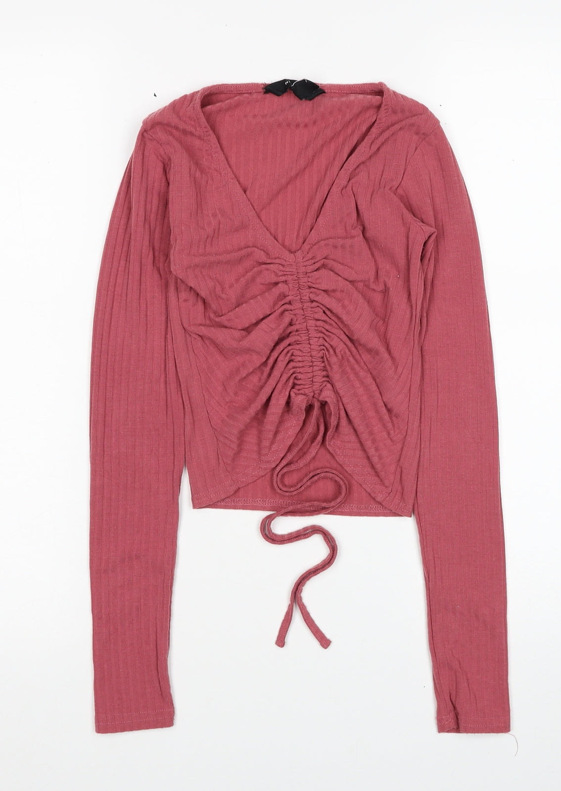 Womens UK Size 6 New Look Pink Cropped Blouse