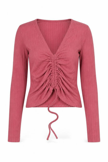 Womens UK Size 6 New Look Pink Cropped Blouse