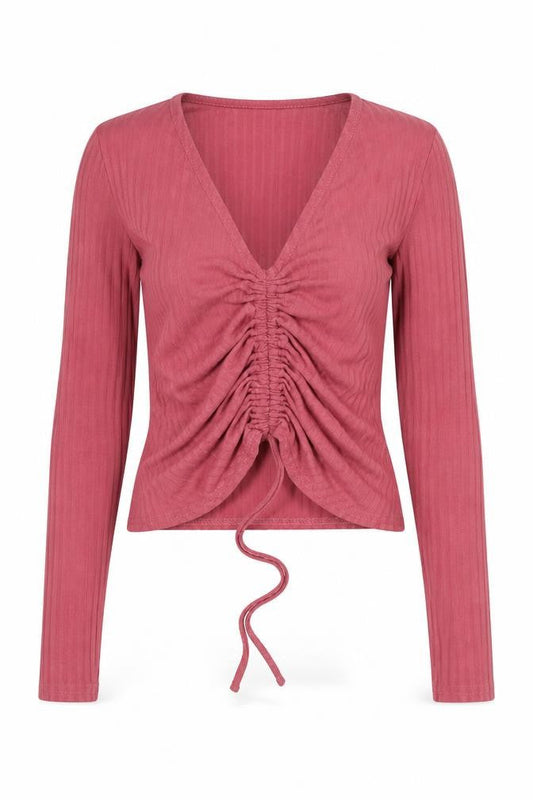 Womens UK Size 6 New Look Pink Cropped Blouse