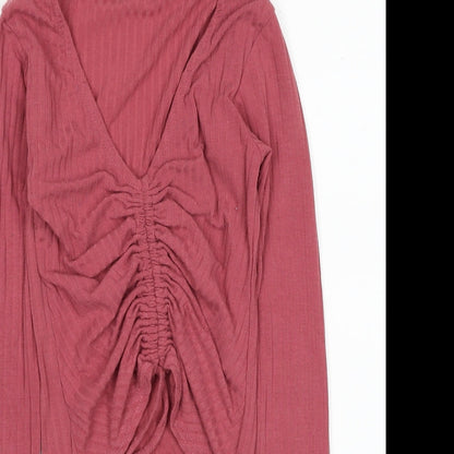 Womens UK Size 6 New Look Pink Cropped Blouse