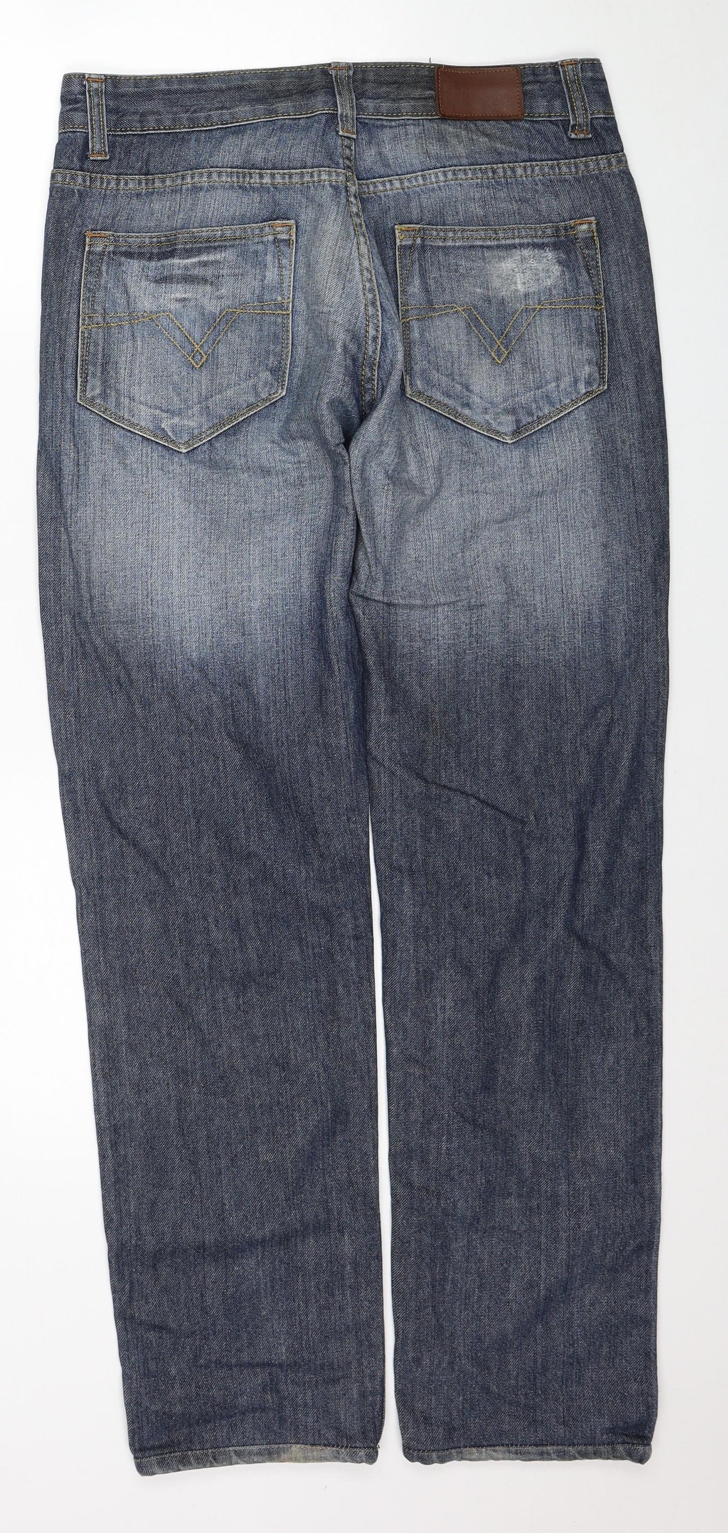 Mens UK Size 32 in People Regular Fit Straight Blue Jeans