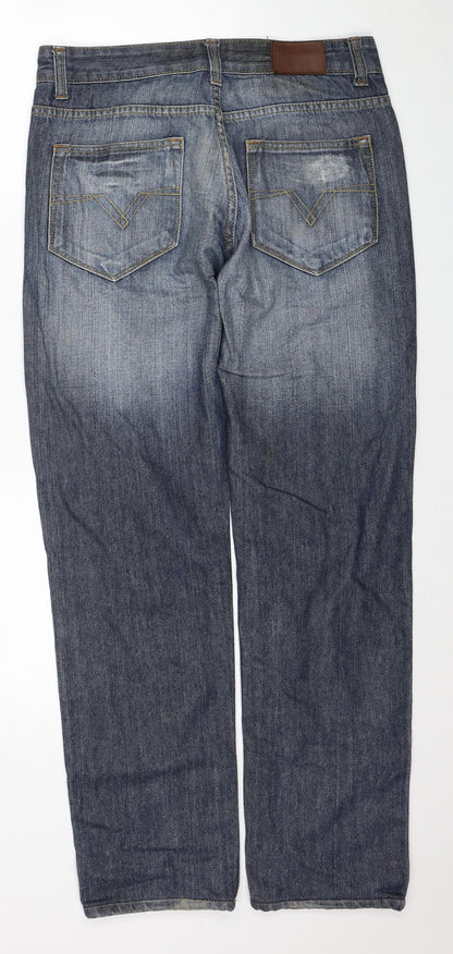 Mens UK Size 32 in People Regular Fit Straight Blue Jeans