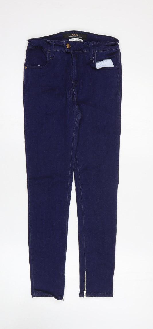 Replay Womens Blue Cotton Skinny Jeans Size 27 in L26 in Regular Zip