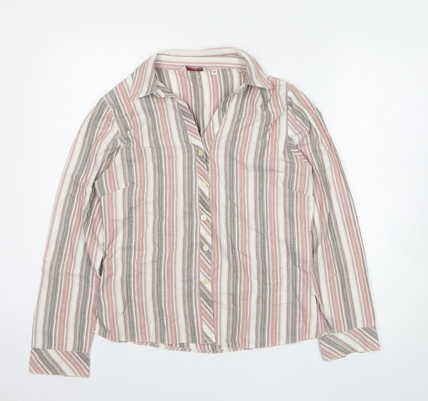 Womens UK Size 10 EWM Multicoloured Basic Button-Up