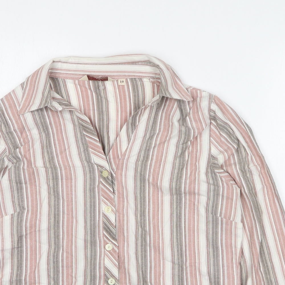 Womens UK Size 10 EWM Multicoloured Basic Button-Up