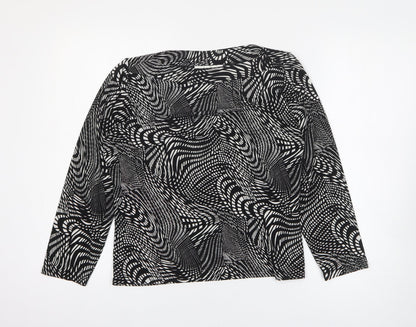Womens UK Size 12 Citrus Black Basic T-Shirt