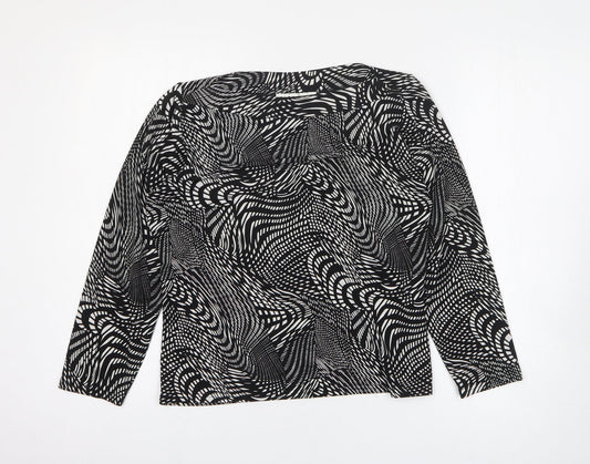 Womens UK Size 12 Citrus Black Basic T-Shirt