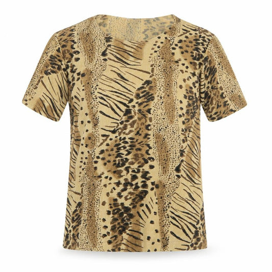 Womens UK Size 10 Pure & Natural Brown Basic T-Shirt