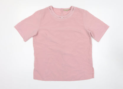Womens UK Size 12 Daxon Pink Basic T-Shirt