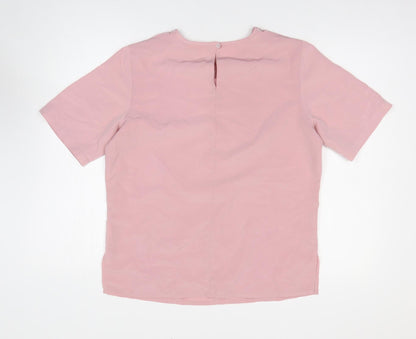 Womens UK Size 12 Daxon Pink Basic T-Shirt