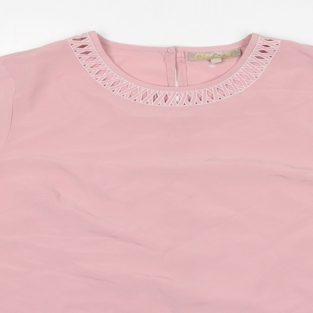 Womens UK Size 12 Daxon Pink Basic T-Shirt