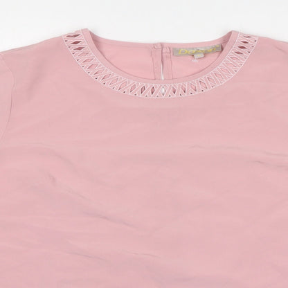 Womens UK Size 12 Daxon Pink Basic T-Shirt