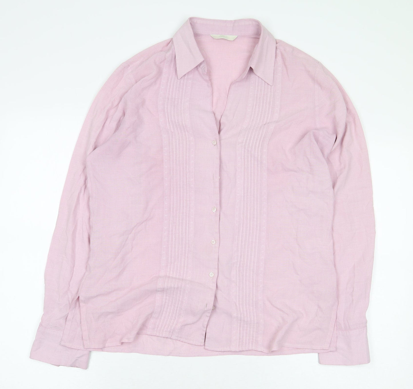Womens UK Size 12 Marks and Spencer Pink Basic Button-Up
