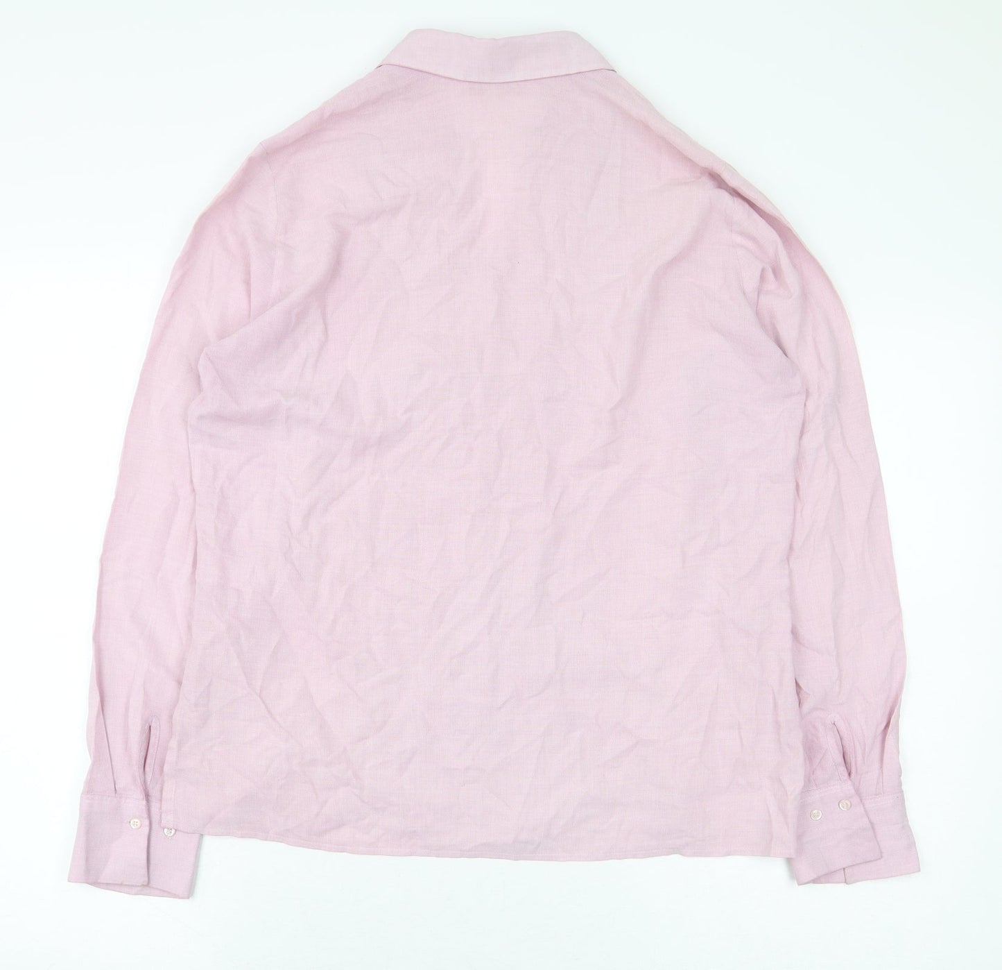 Womens UK Size 12 Marks and Spencer Pink Basic Button-Up