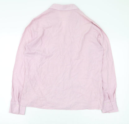 Womens UK Size 12 Marks and Spencer Pink Basic Button-Up