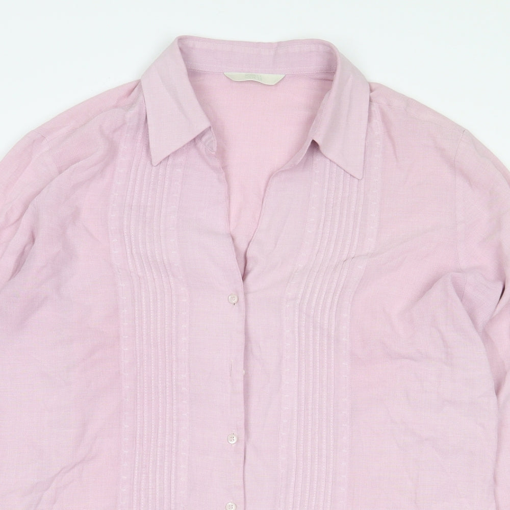 Womens UK Size 12 Marks and Spencer Pink Basic Button-Up