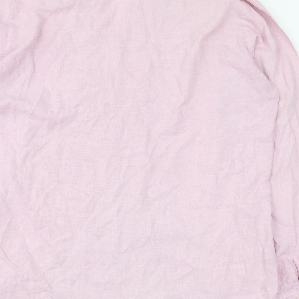 Womens UK Size 12 Marks and Spencer Pink Basic Button-Up