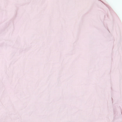 Womens UK Size 12 Marks and Spencer Pink Basic Button-Up