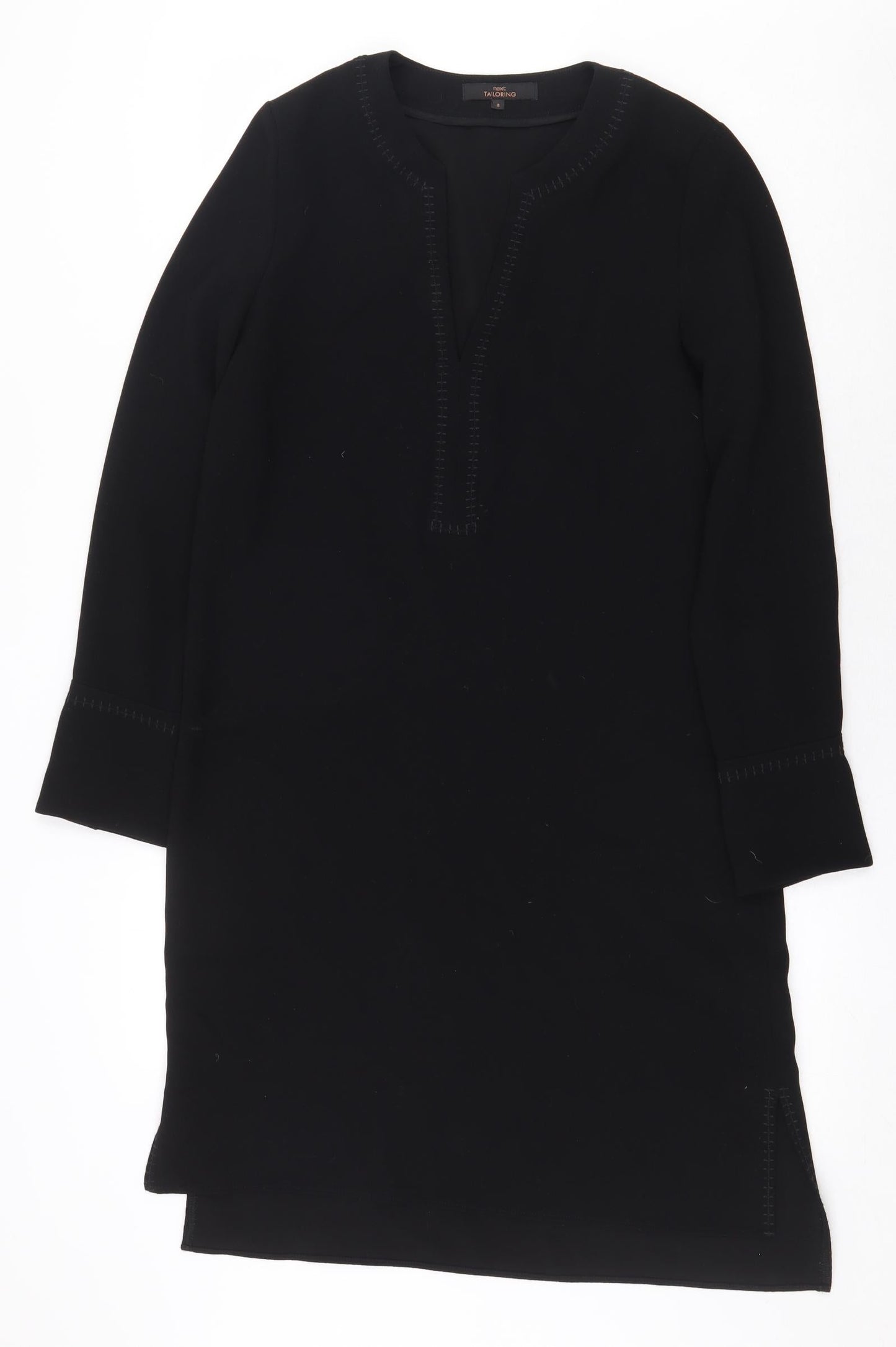 NEXT Womens Black Polyester Kaftan Size 8 V-Neck Pullover